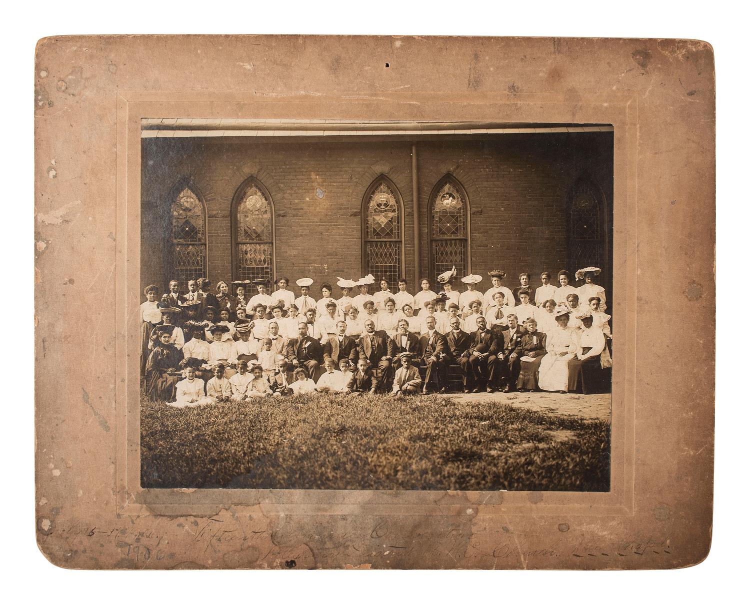 [AFRICAN AMERICANA - RELIGION]. A group of 8 items related to the American Methodist Episcopal Church (A.M.E.), incl. photograph and "Minutes" from conferences held in Pennsylvania and West Texas.