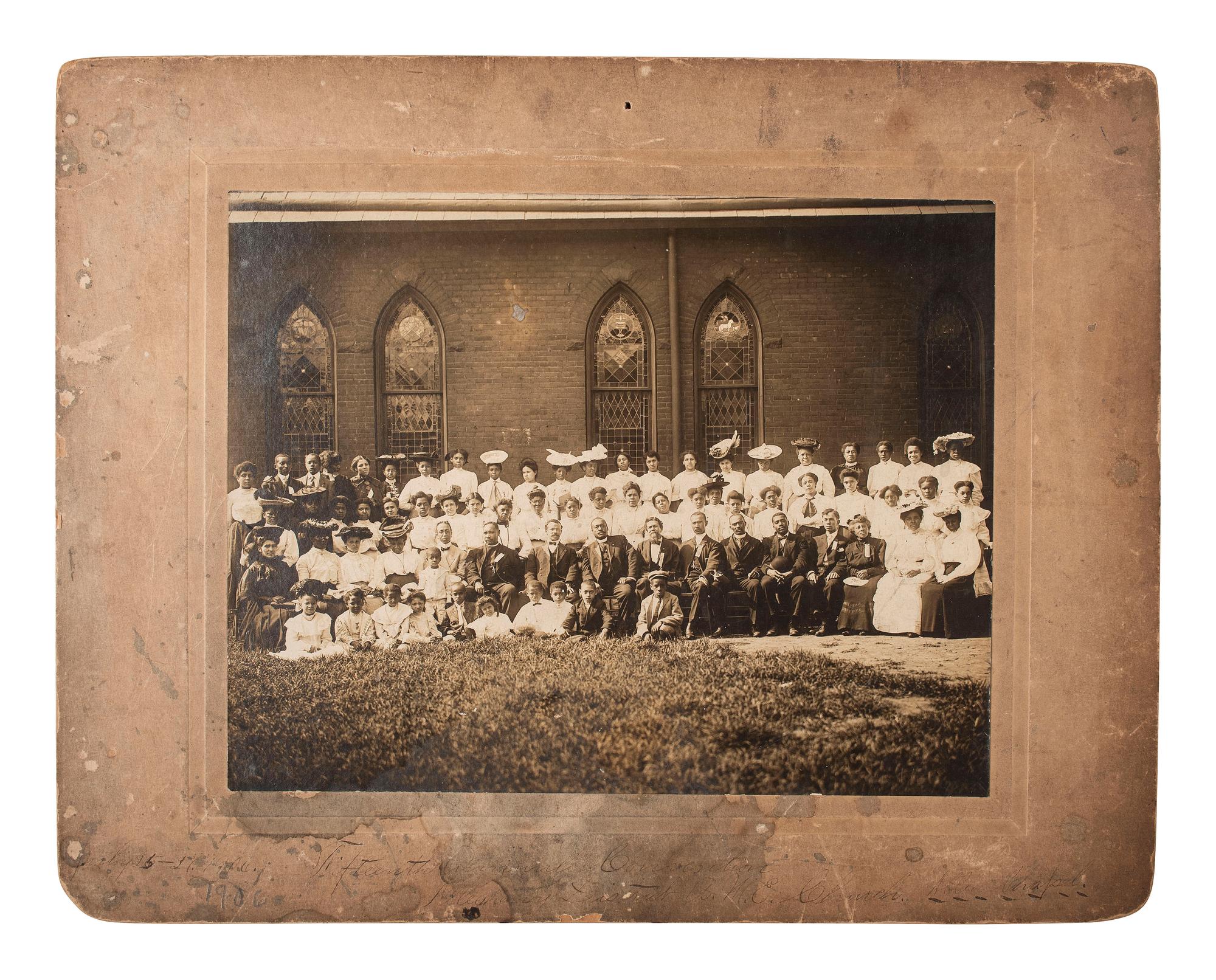 [AFRICAN AMERICANA - RELIGION]. A group of 8 items related to the American Methodist Episcopal Church (A.M.E.), incl. photograph and "Minutes" from conferences held in Pennsylvania and West Texas.
