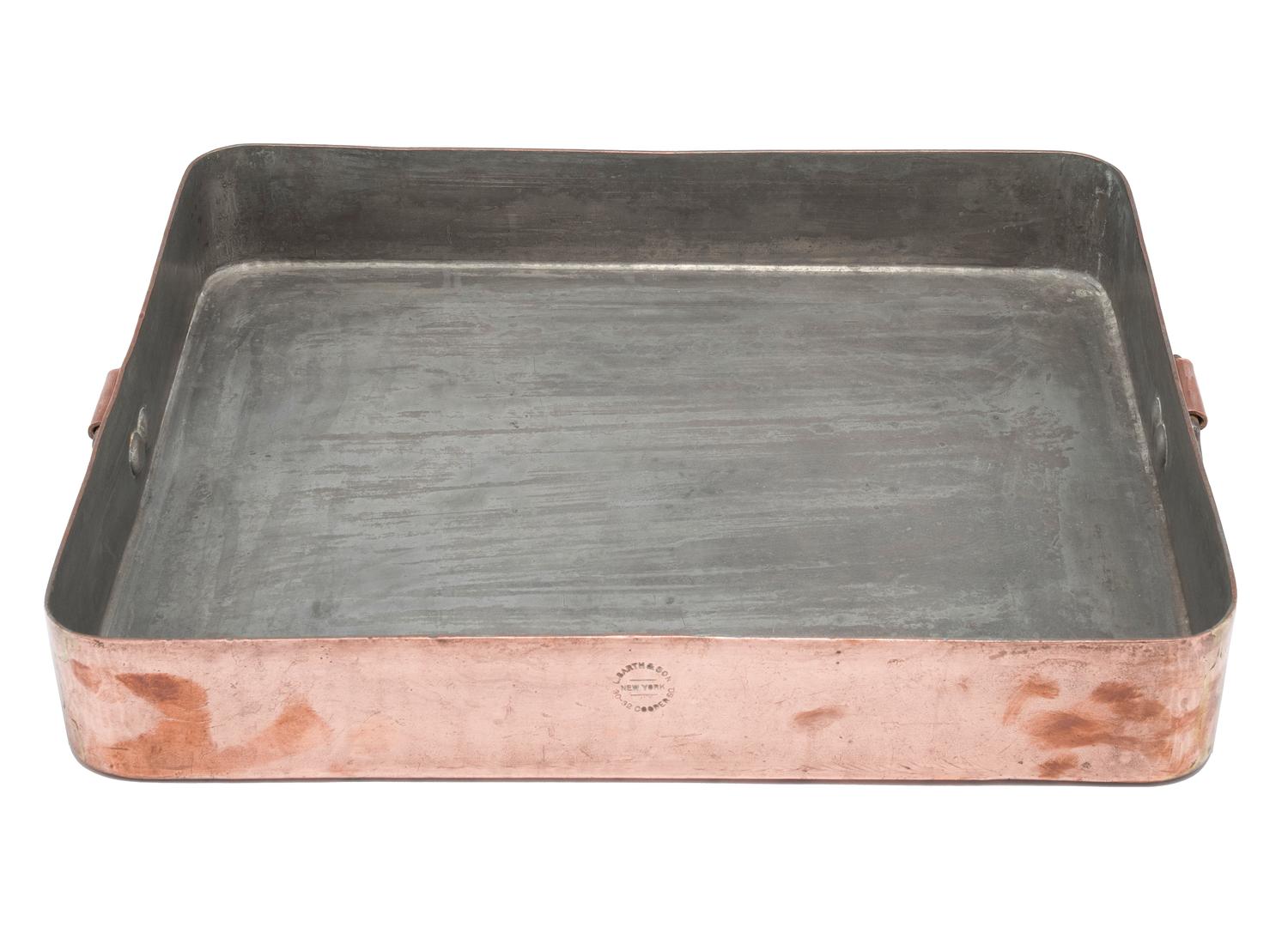 An American Copper Roasting Pan with Cover