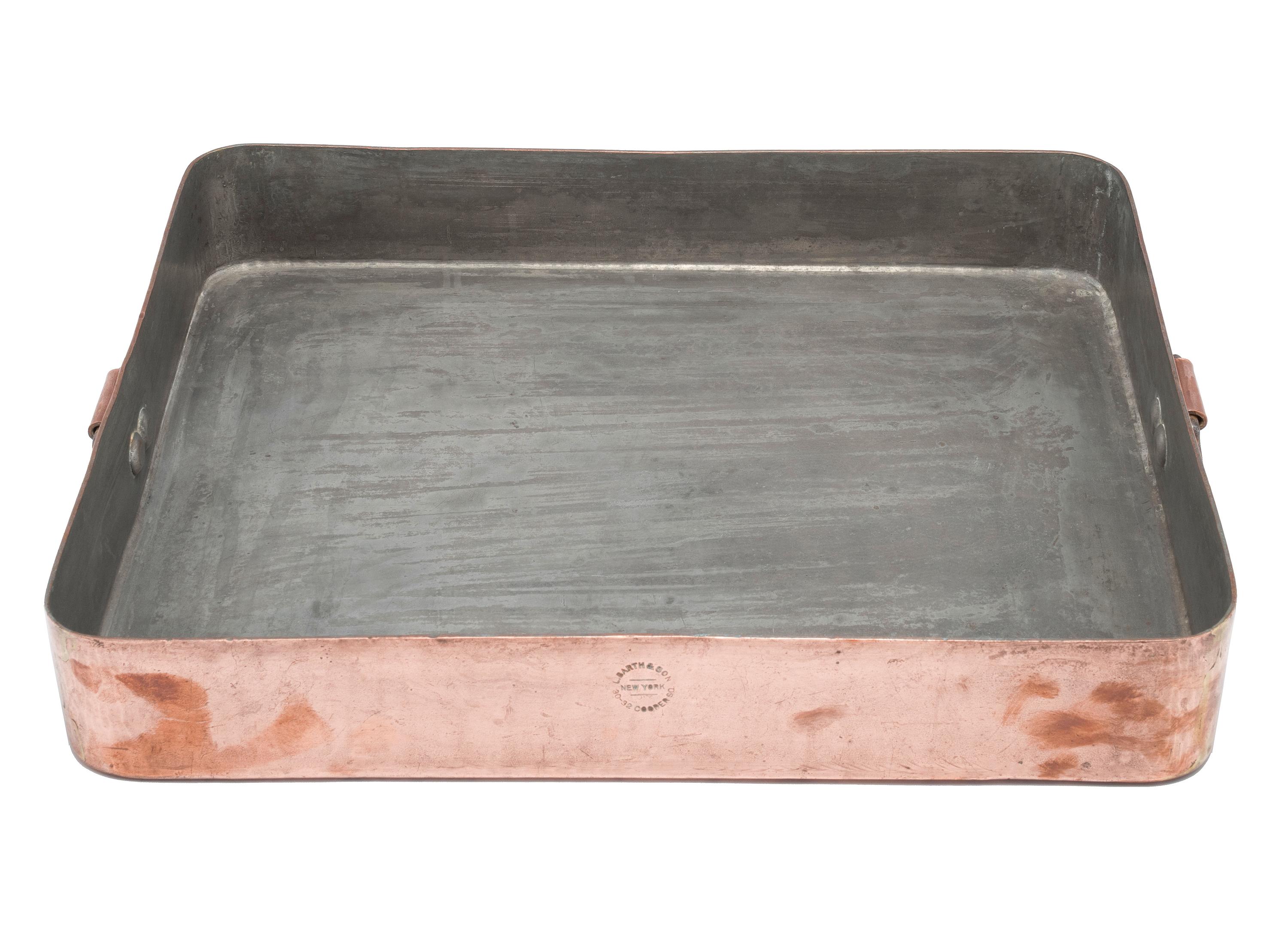 An American Copper Roasting Pan with Cover