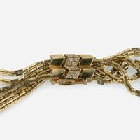 An 18K Gold Lapis Lazuli Multi-Strand Diamond Necklace Marsha Breslow