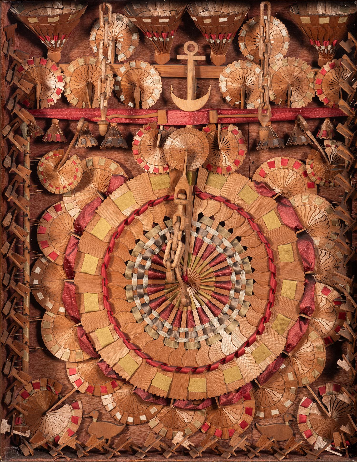 A Victorian Cut and Colored Straw and Wood Whimsey