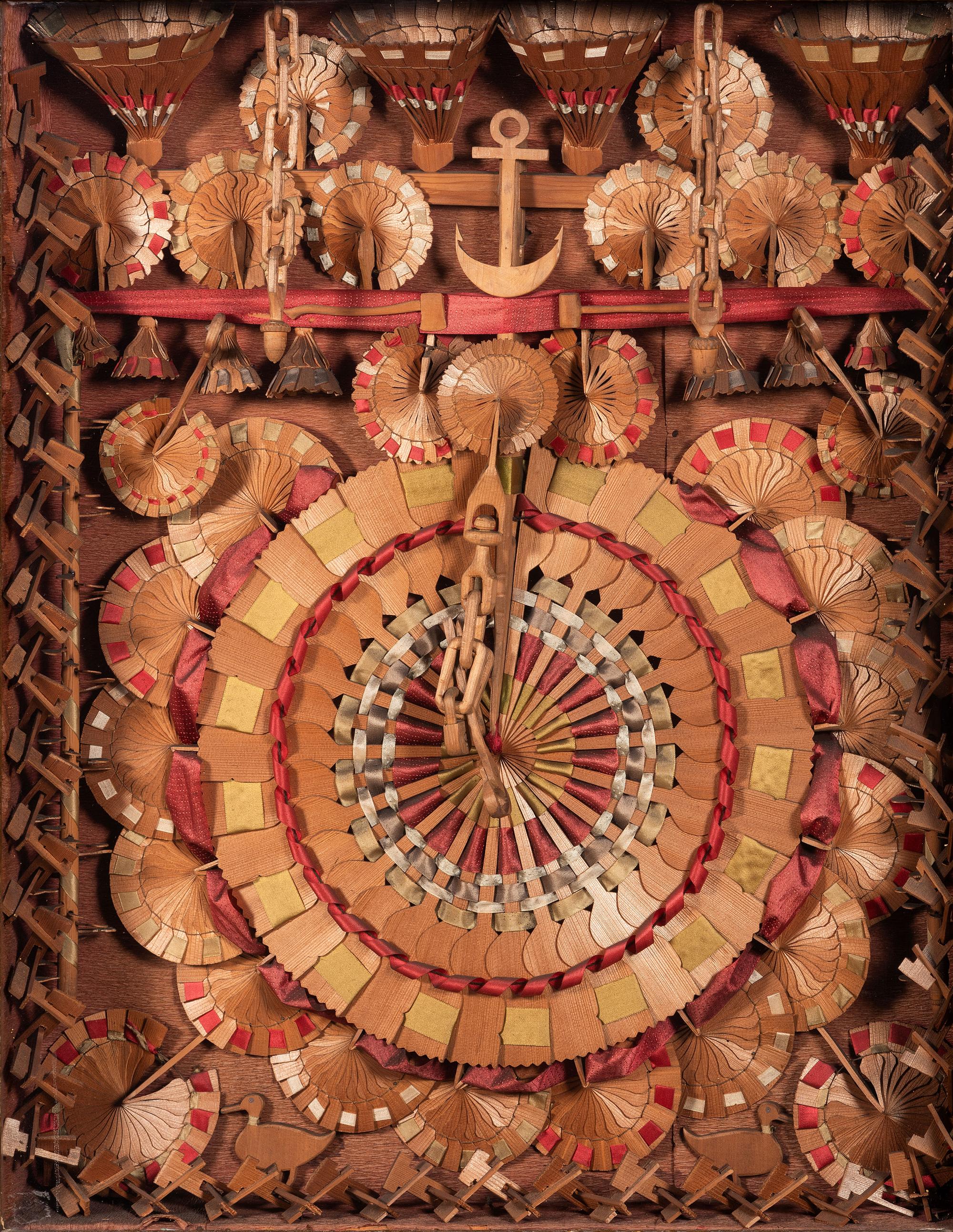 A Victorian Cut and Colored Straw and Wood Whimsey