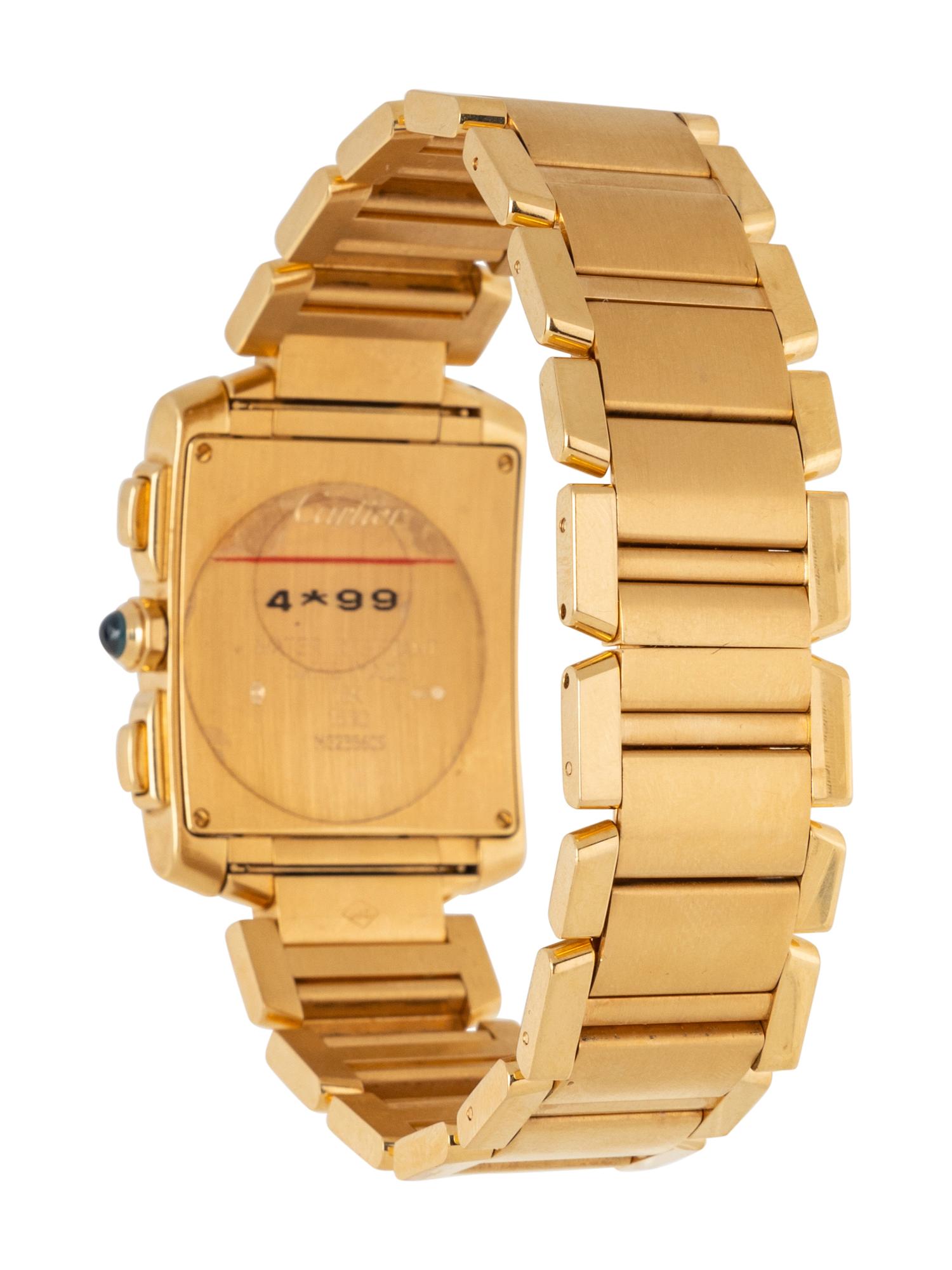CARTIER, 18K YELLOW GOLD 'TANK FRANCAISE' CHRONOGRAPH WATCH