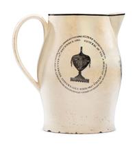 A Liverpool Transfer-Printed Creamware George Washington Memorial Pitcher