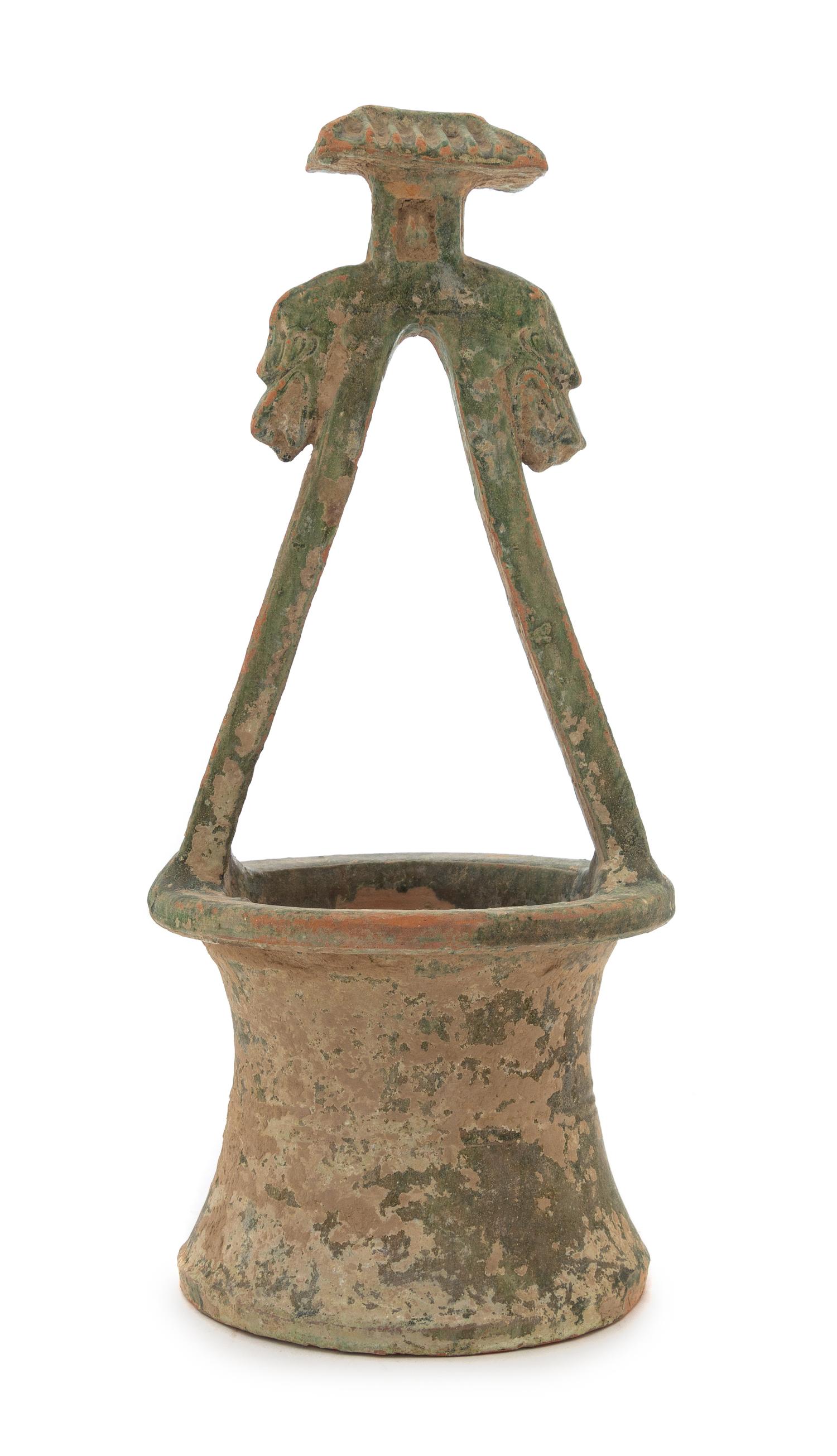 A Chinese Green Glazed Pottery Well Height 16 1/4 inches. — HAN DYNASTY (206 B.C. - A.D. 220)