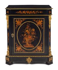 A Napoleon III Style Gilt Bronze Mounted Marquetry Cabinet