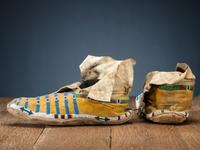 Northern Plains Beaded Hide Moccasins, with Recycled Parfleche Soles