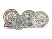 Eight Chinese Famille Rose Porcelain Plates