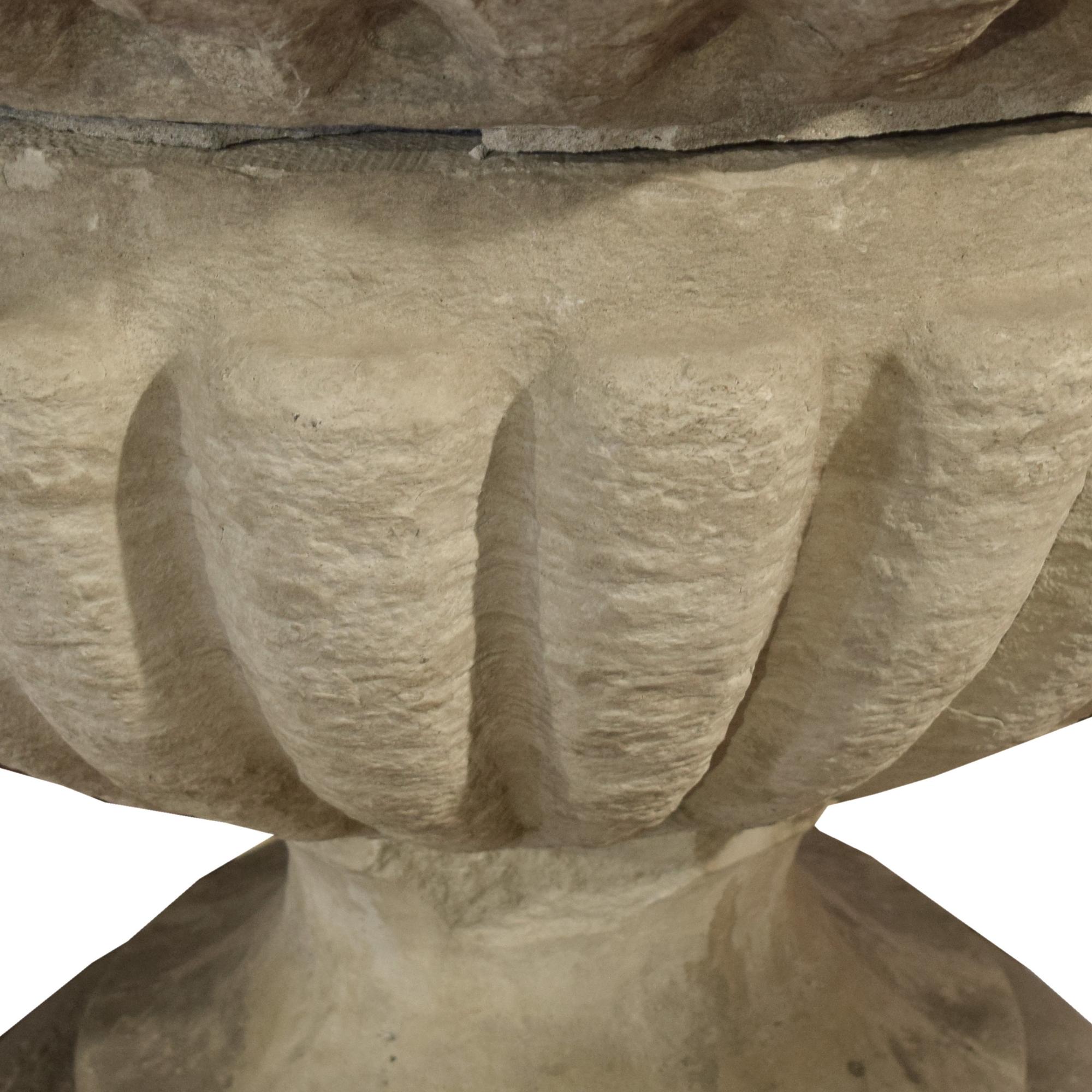 A Carved Limestone Finial from the Second Chicago Courthouse 44" W x 44" D x 53" H — United States, Circa 1935