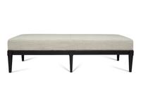 An Ebonized Upholstered Bench with Nailhead Trim