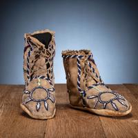 Apache Beaded Hide Moccasins