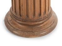 A Pair of Carved Pine Pedestals with Marble Tops