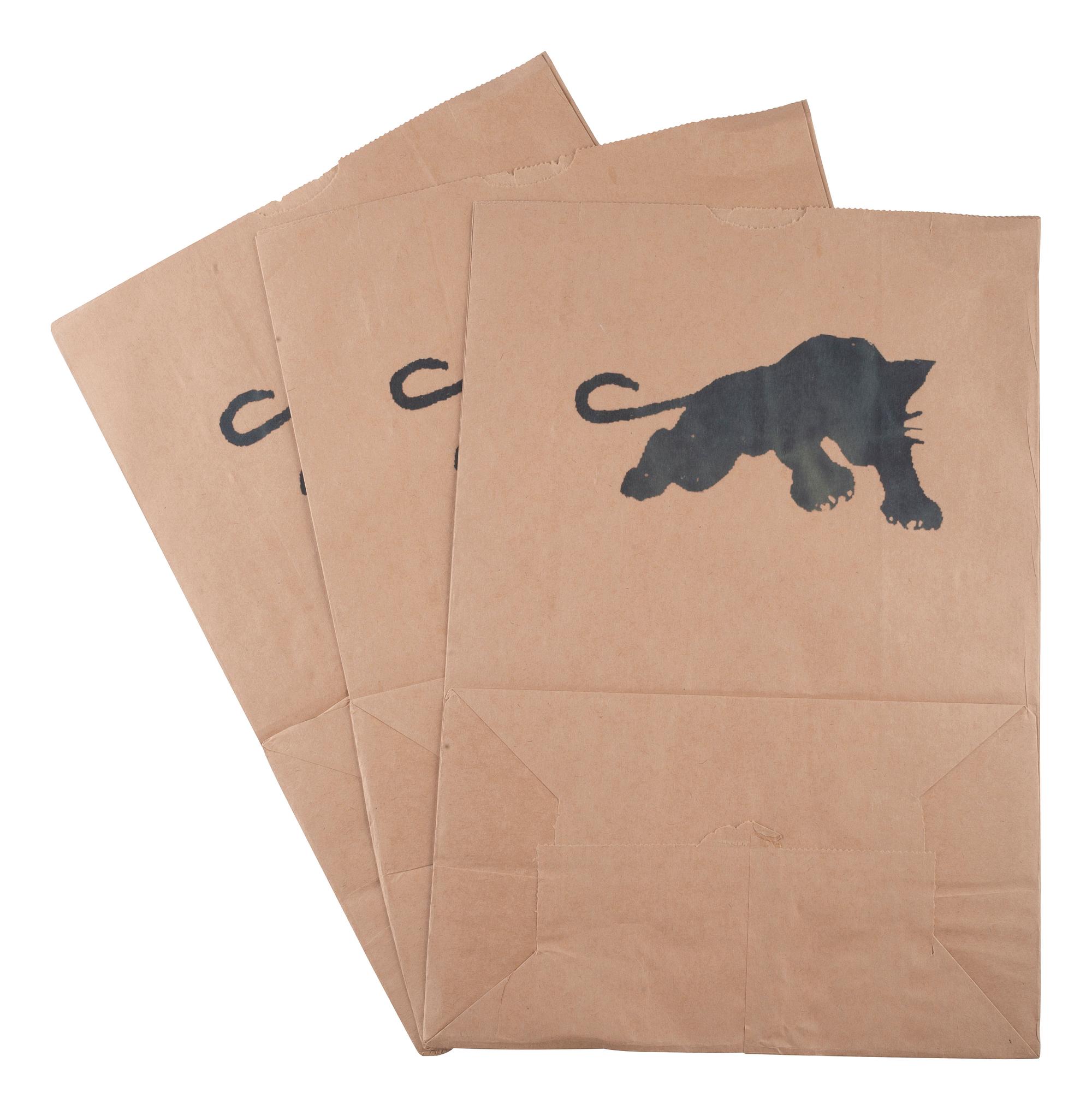 [BLACK PANTHER PARTY]. Black Community Survival Conference poster. Oakland, CA, March 1972. [ With: ] Survival Program paper lunch and grocery bags.