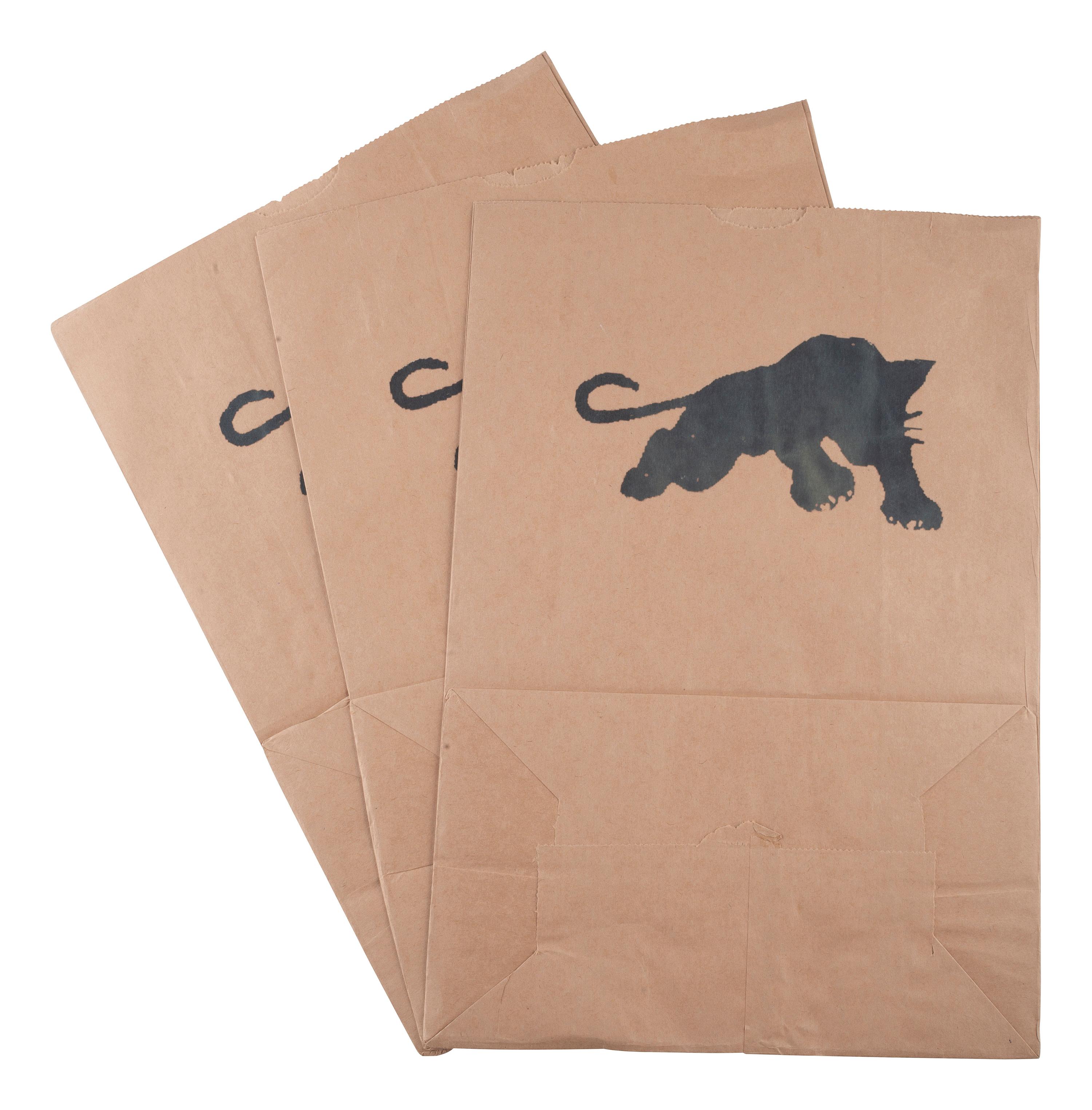 [BLACK PANTHER PARTY]. Black Community Survival Conference poster. Oakland, CA, March 1972. [ With: ] Survival Program paper lunch and grocery bags.