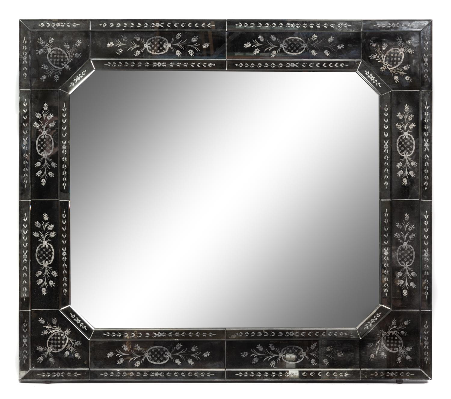 A Venetian Etched Glass Mirror