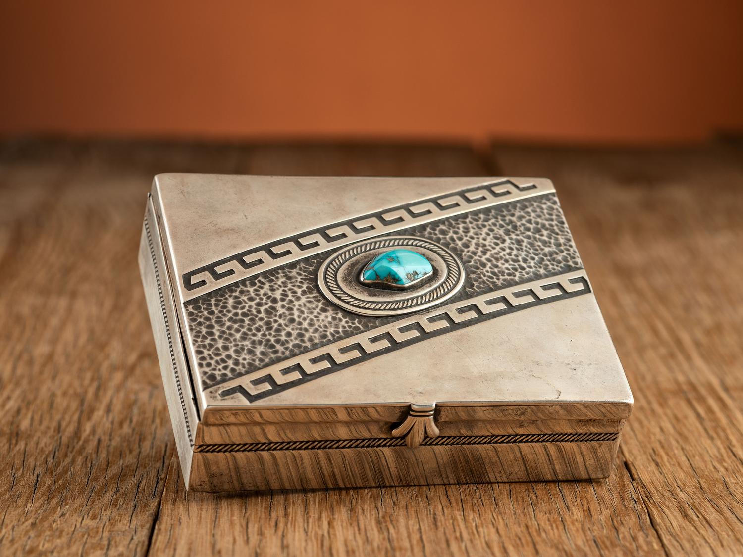 Sterling Silver and Turquoise Lidded Box