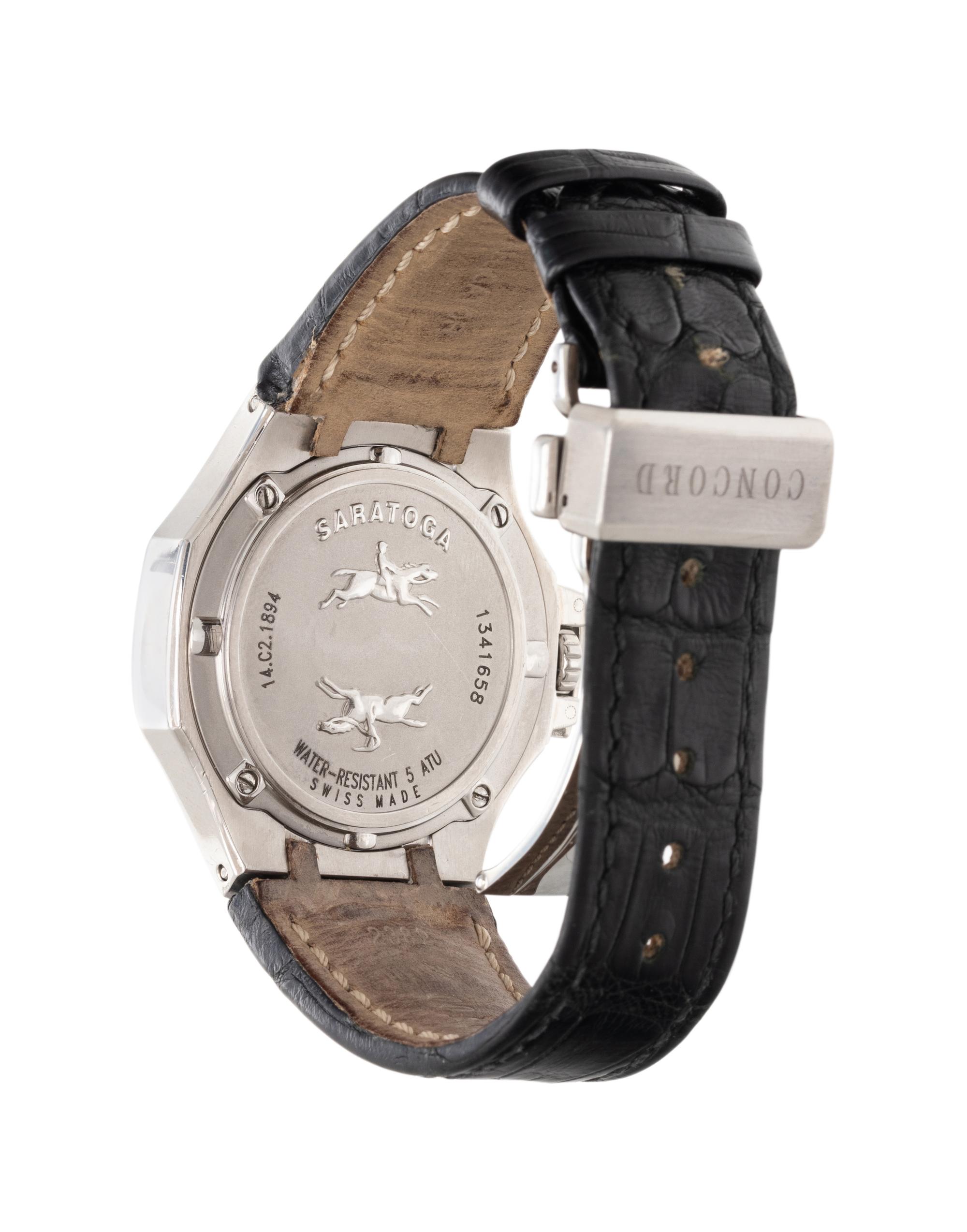 CONCORD, REF. 14.C2.1894 STAINLESS STEEL AND DIAMOND 'SARATOGA' WRISTWATCH