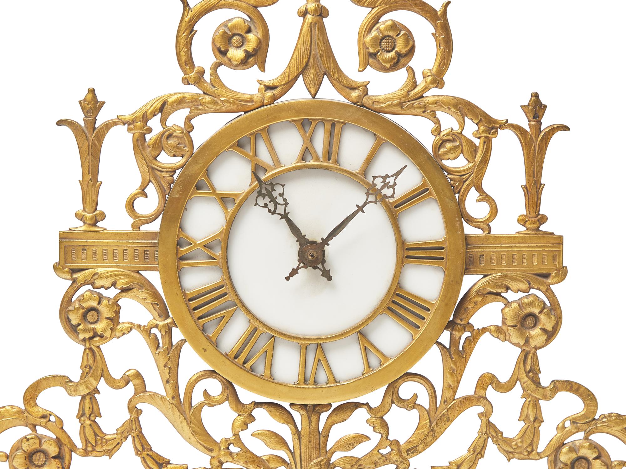 An Adamesque Gilt-Bronze Wall Clock in the Style of Edward F. Caldwell
