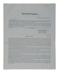 [ABOLITION] Universalist Church circular outlining a protest against slavery signed by James Weston