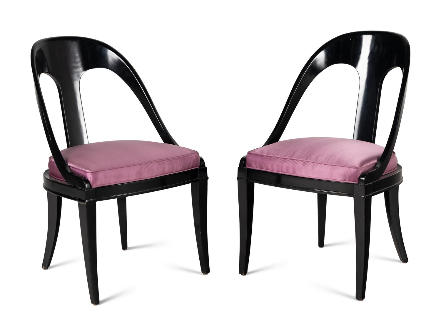 A Pair of Modernist Neoclassic Style Spoon Chairs