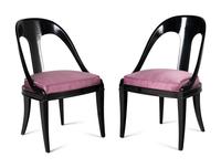 A Pair of Modernist Neoclassic Style Spoon Chairs