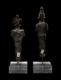 Two Egyptian Bronze Figures of Osiris