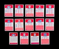 A Group of 54 1986 Fleer Basketball Cards, Including a Patrick Ewing Rookie No. 32, and Two Stickers