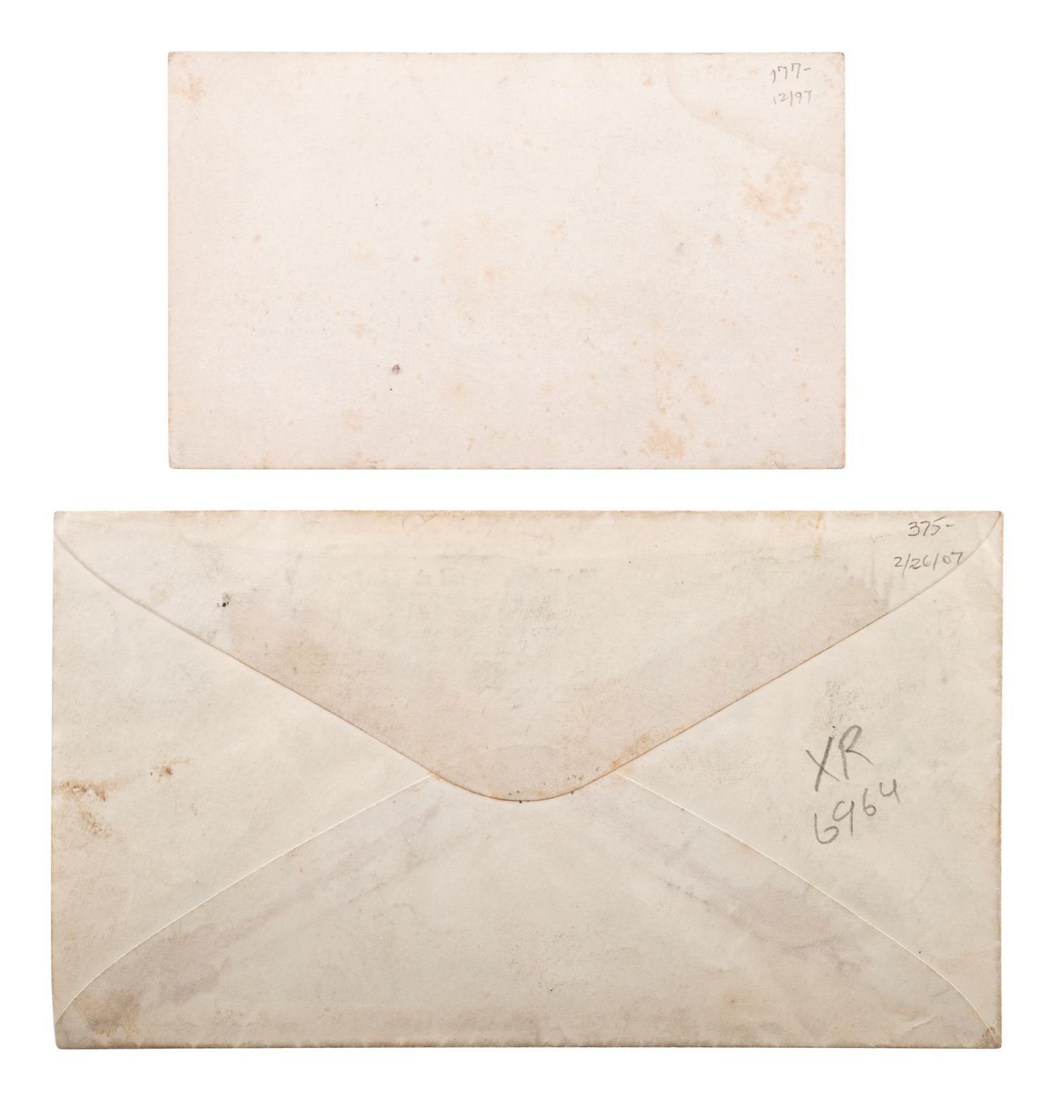 [LINCOLN, Abraham (1822-1865)]. Lincoln and Johnson jugate anti-slavery cover. [ With :] Jugate lithograph card.