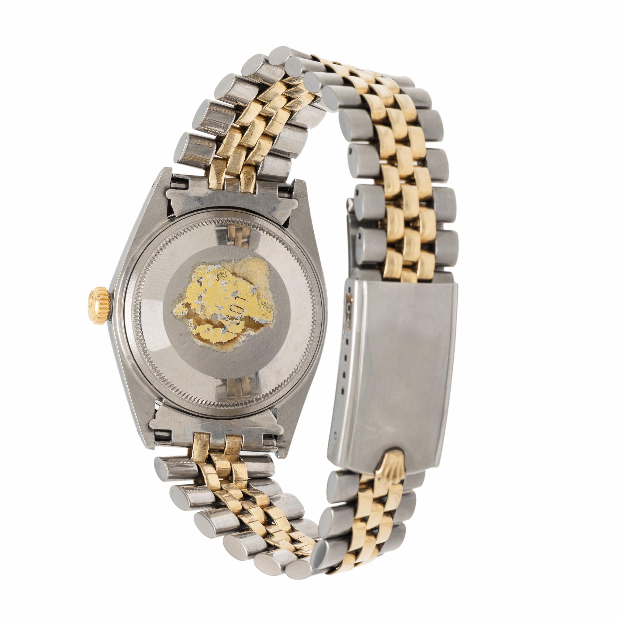 Rolex, Ref. 1601, Stainless Steel and 14K Yellow Gold 'Linen Dial' 'Datejust' Watch