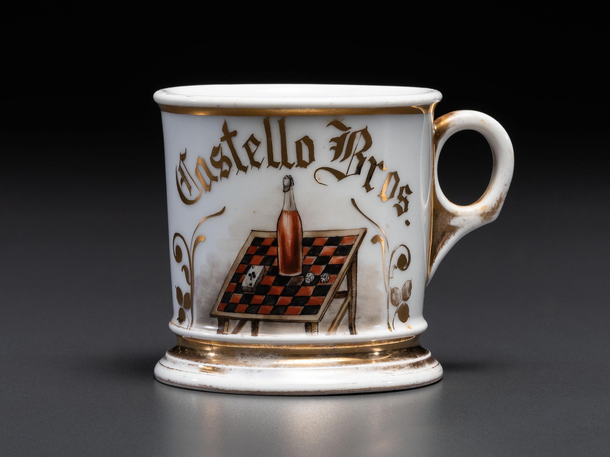 A Gambler's Porcelain Shaving Mug