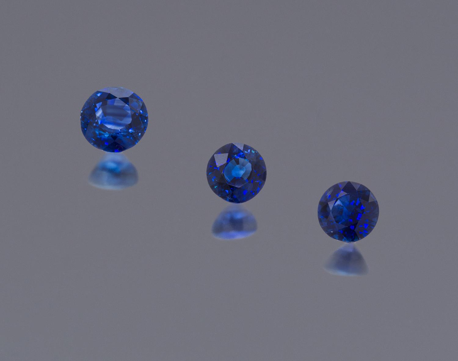 A Collection of Round Mixed Cut Sapphires,