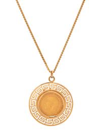 YELLOW GOLD AND BRITISH SOVEREIGN COIN PENDANT/NECKLACE