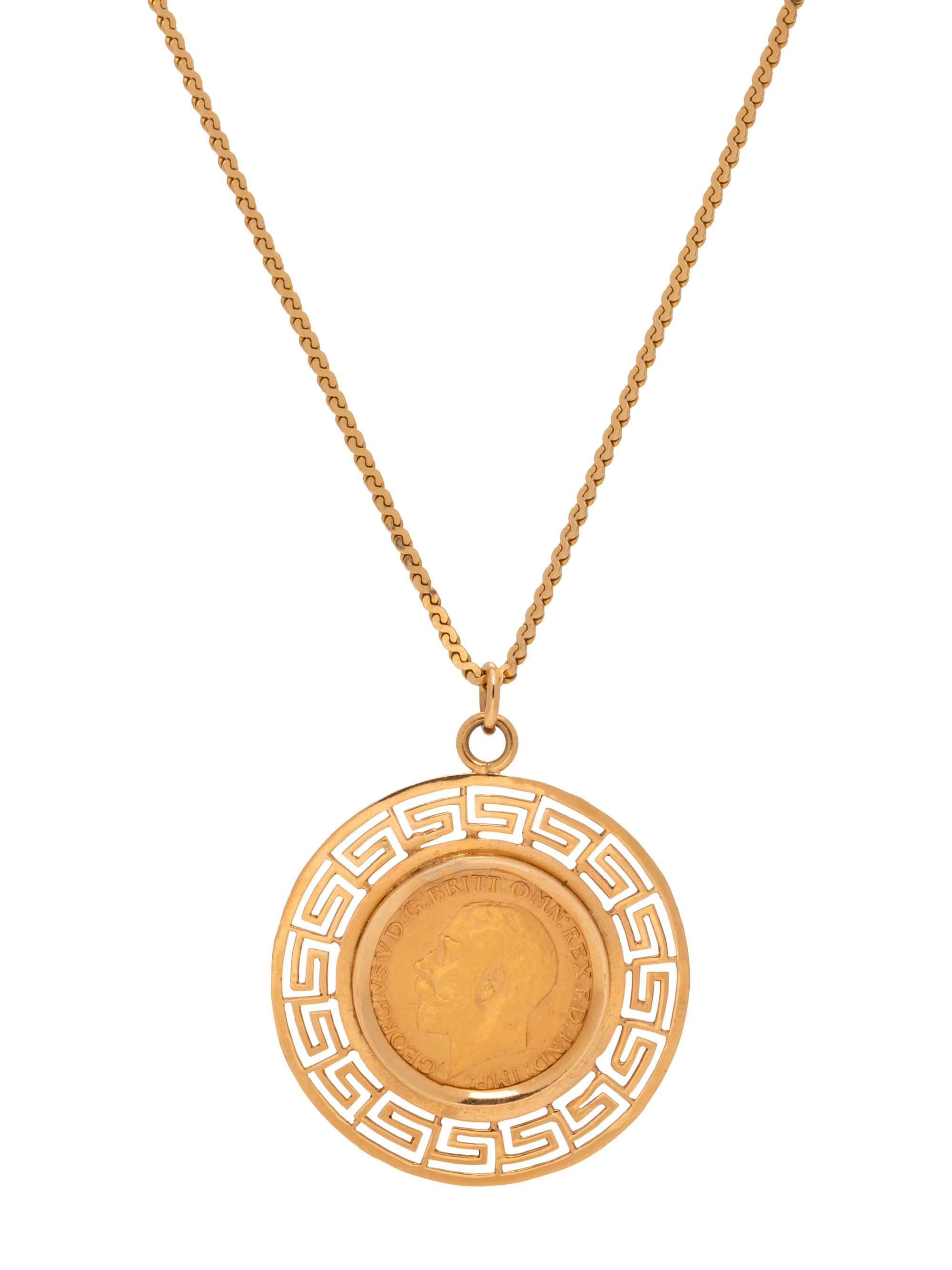 YELLOW GOLD AND BRITISH SOVEREIGN COIN PENDANT/NECKLACE