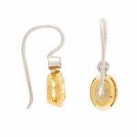 Yellow Diamond, Diamond, Yellow Gold, and Platinum Earrings