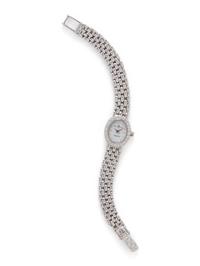BAUME & MERCIER FOR TIFFANY & CO., 14K WHITE GOLD AND DIAMOND WATCH