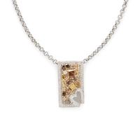 COLORED DIAMOND AND DIAMOND PENDANT NECKLACE