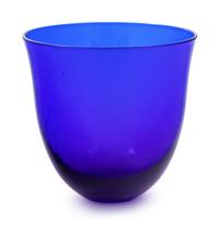 A Five-Piece Cobalt Blue Glass and Silver Cocktail Set