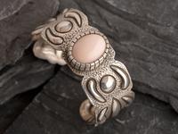 Sterling Silver and Coral Cuff Bracelet