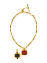 ELIZABETH LOCKE, YELLOW GOLD NECKLACE AND PENDANTS