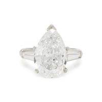 LASER DRILLED PEAR SHAPED DIAMOND AND PLATINUM RING