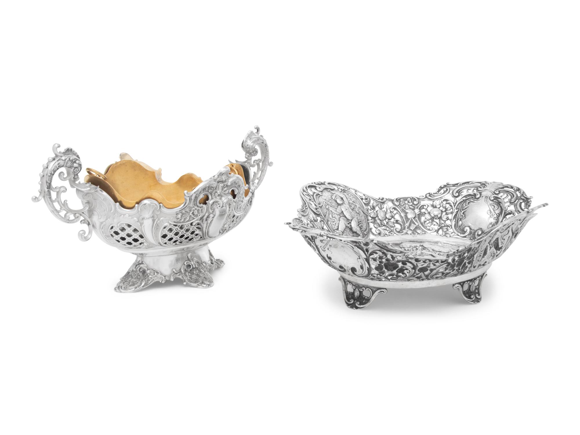 Two German Silver Centerpiece Baskets