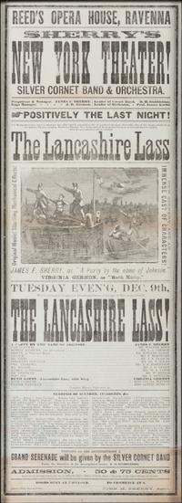 A Printed Broadside Promoting the Performance of the 'Lancashire Lass' at Reed's Opera House