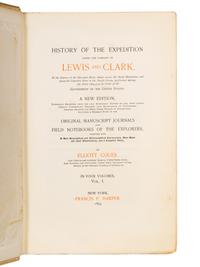 LEWIS, Meriwether (1774-1809) and William CLARK (1770-1838). History of the Expedition under the Command of Lewis and Clark . Elliott Coues, editor. New York: Francis P. Harper, 1893.