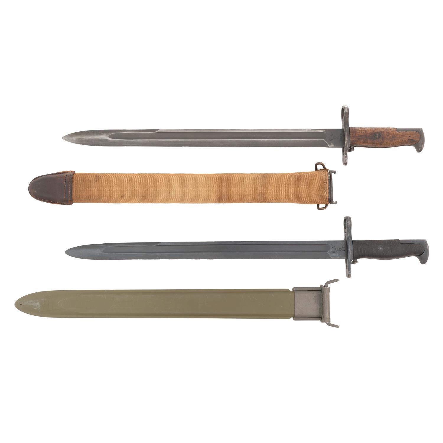 Two US Model 1905 Bayonets & Scabbards