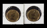 Two Canada Mint 1985 Maple Leaf 50 Dollar Gold Coins