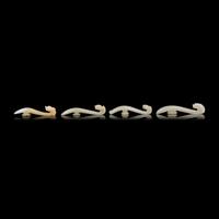 Four Pale Celadon Jade "Dragon" Belthooks, Qing Dynasty 清 青玉龍鉤四件