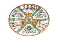 A Chinese Export Rose Medallion Porcelain Platter, Width 15 inches.