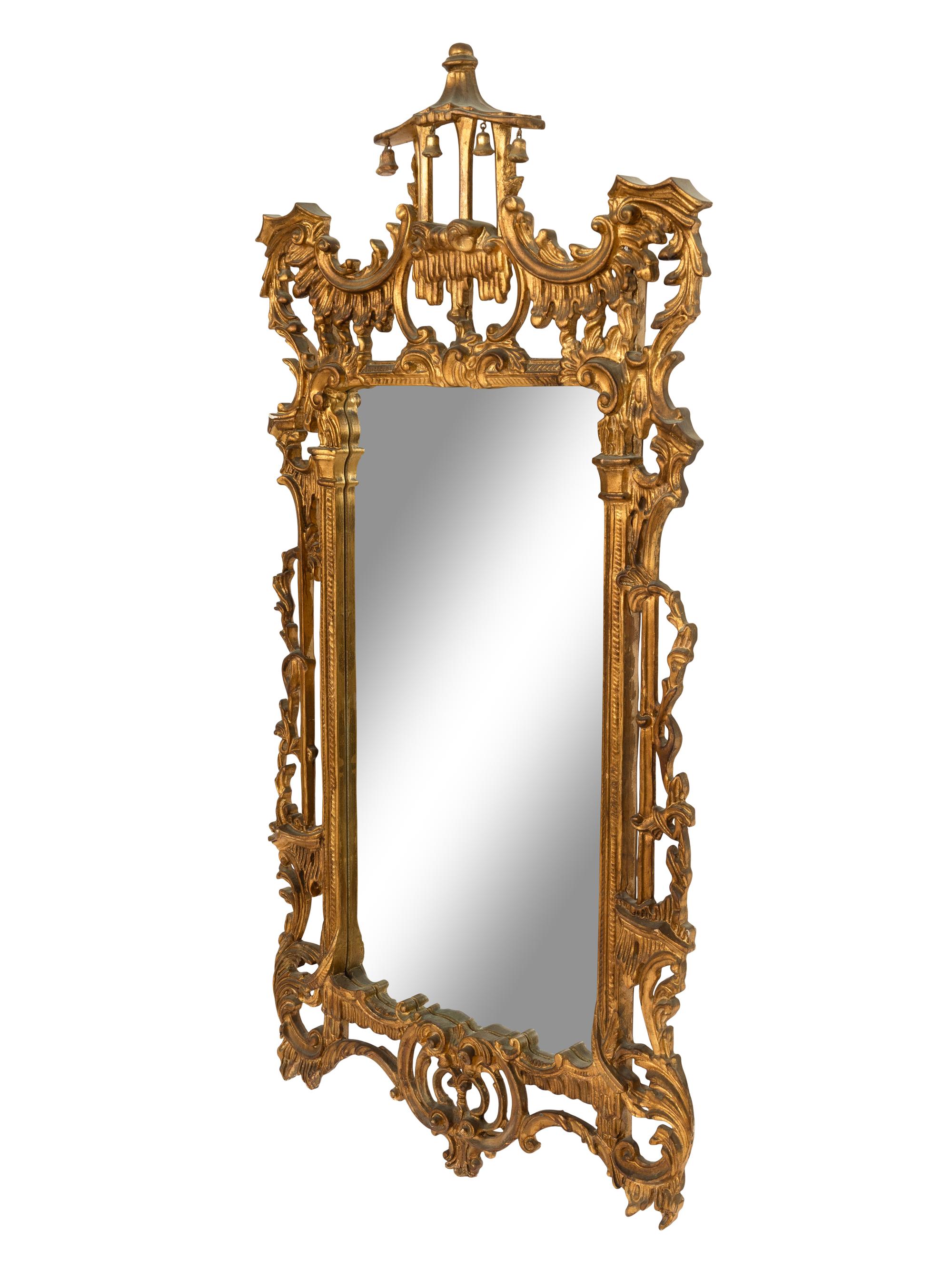 A Chinese Chippendale Style Giltwood Mirror