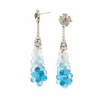 STAMBOLIAN, DIAMOND, ROCK CRYSTAL QUARTZ, AND WHITE GOLD EARRINGS